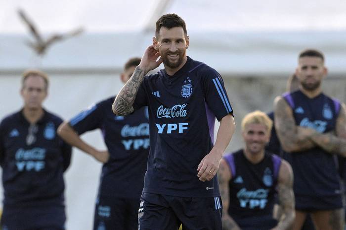 Lionel Messi, el 14 de noviembre, durante un entrenamiento en Ezeiza, Buenos Aires. · Foto: Juan Mabromata,  AFP