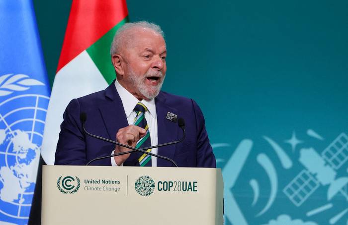 Luiz Inácio Lula da Silva en la cumbre sobre el clima de las Naciones Unidas, el viernes, en Dubái. · Foto: Giuseppe Cacace, AFP