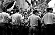 Jefatura de Policía de Montevideo durante la liberación de los últimos presos políticos,
en marzo de 1985.