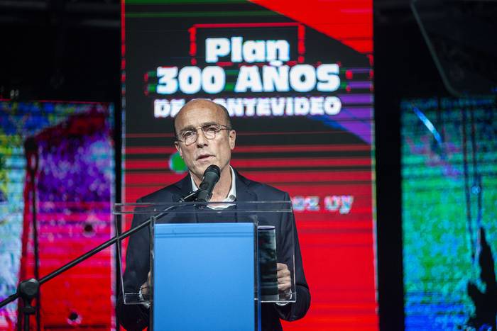 Daniel Martínez durante la pesentación del plan de trabajo para los próximos 5 años.  · Foto: Alessandro Maradei