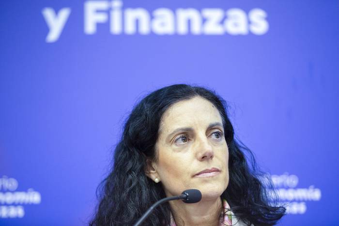 Azucena Arbeleche, en el Ministerio de Economía y Finanzas,  archivo junio de 2020. Foto:ERNESTO RYAN