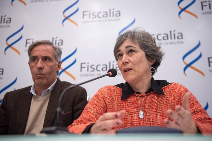 Ricardo Perciballe y Alicia Lusiardo, el 14 de agosto, en Fiscalía. · Foto: Gianni Schiaffarino