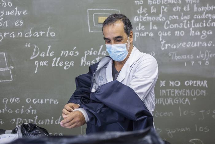 José Minarrieta en el Hospital Maciel. · Foto: Ernesto Ryan