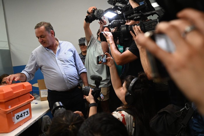 Álvaro Delgado, el 27 de octubre, en el Club Banco República. · Foto: Mara Quintero