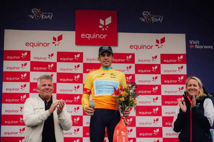 Thomas Silva, luego de ganar la última etapa de la Arctic Race, el sábado 15 de agosto en Noruega. · Foto: Thomas Maheux