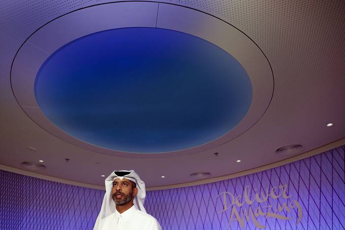 Nasser Al-Khater jefe ejecutivo de la organización del Mundial Qatar 2022. · Foto: Alberto Estévez, EFE