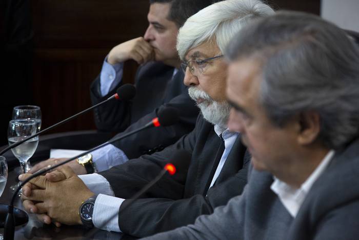 Eduardo Bonomi y Jorge Larrañaga (archivo, diciembre de 2019). · Foto: .