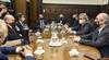 Pablo Iturralde, Julio María Sanguinetti, Javier Miranda, Guido Manini Ríos, Edgardo Novick, Luis Calabria, Jorge Larrañaga y Guillermo Maciel, este miércoles, en Ministerio del Interior. · Foto: Ernesto Ryan Pablo Iturralde, Julio María Sanguinetti, Javier Miranda, Guido Manini Ríos, Edgardo Novick, Luis Calabria, Jorge Larrañaga y Guillermo Maciel, este miércoles, en Ministerio del Interior. · Foto: Ernesto Ryan