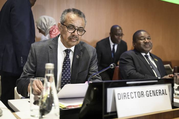 Tedros Adhanom, director general de la Organización Mundial de la Salud, en Ginebra, Suiza. · Foto: Gabriel Monnet, EPA, EFE