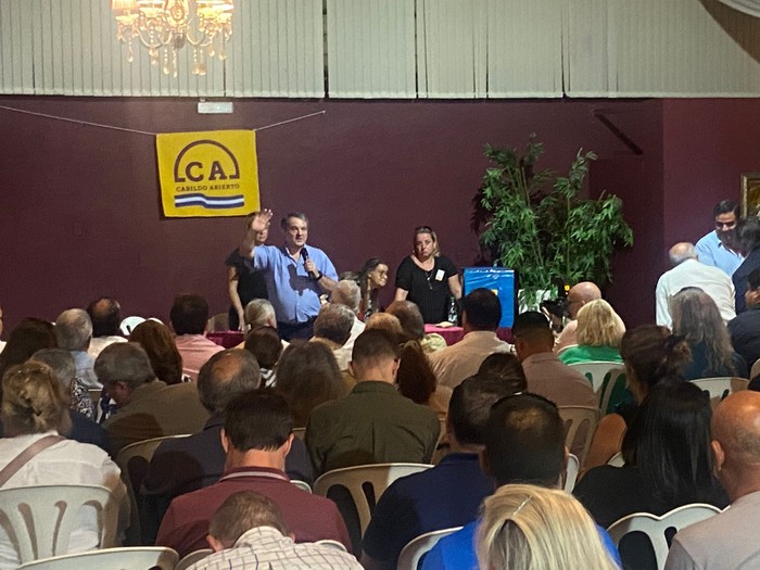 Roque Garcia en la Convención Departamental de Cabildo Abierto . FOTO prensa Cabildo Abierto.