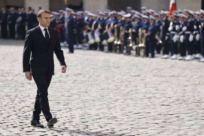 El presidente de Francia, Emmanuel Macron, el 20 de marzo, en París. · Foto: Ludovic Marin, AFP