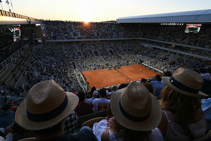 Casper Ruud y Alexander Zverev, partido de semifinales individuales, el 7 de junio, en la cancha Philippe-Chatrier. Foto:Bertrand Guay, AFP