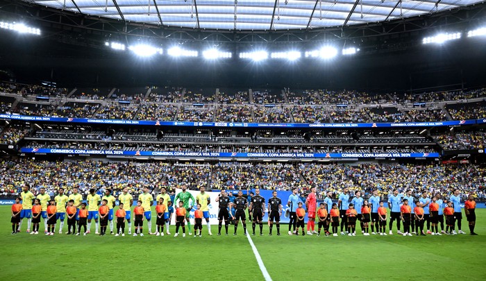 El Allegiant Stadium durante el partido Uruguay-Brasil. · Foto: Frederic J Brown, AFP