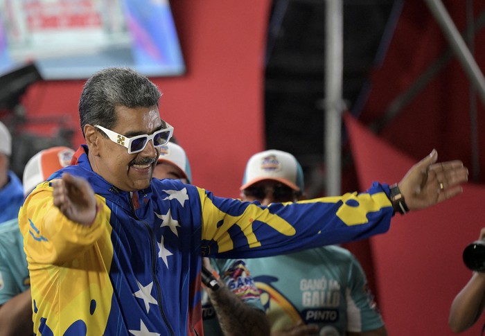 Nicolás Maduro, al momento de recibir los resultados de las elecciones presidenciales, el 29 de julio, en Caracas. · Foto: Yuri Cortez, AFP