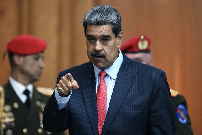 Nicolás Maduro, luego de una conferencia de prensa a los medios internacionales sobre las elecciones presidenciales, el 31 de julio, en el palacio presidencial de Miraflores en Caracas. · Foto: Federico Parra, AFP