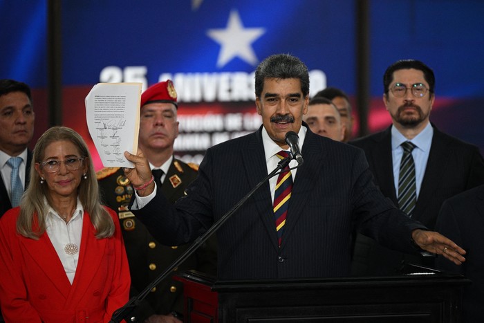 Nicolás Maduro tras comparecer ante el Tribunal Supremo de Justicia, el 9 de agosto, en Caracas. · Foto: Federico Parra, AFP