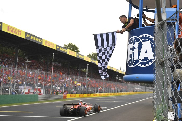 Charles Leclerc, el 1º de setiembre de 2024, en el  Autodromo Nazionale di Monza. · Foto: Massimo Pinca/AFP