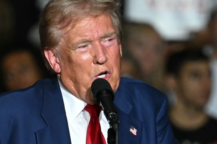 Donald Trump, durante un acto en el Expo at World Market Center, en Las Vegas, Nevada, el 13 de setiembre. · Foto: Patrick T. Fallon, AFP