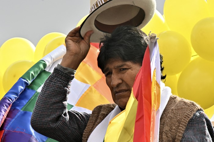 Evo Morales, ayer, durante La Marcha Para Salvar Bolivia, en la provincia de Oruro. · Foto: AIZAR RALDES/AFP PHOTO