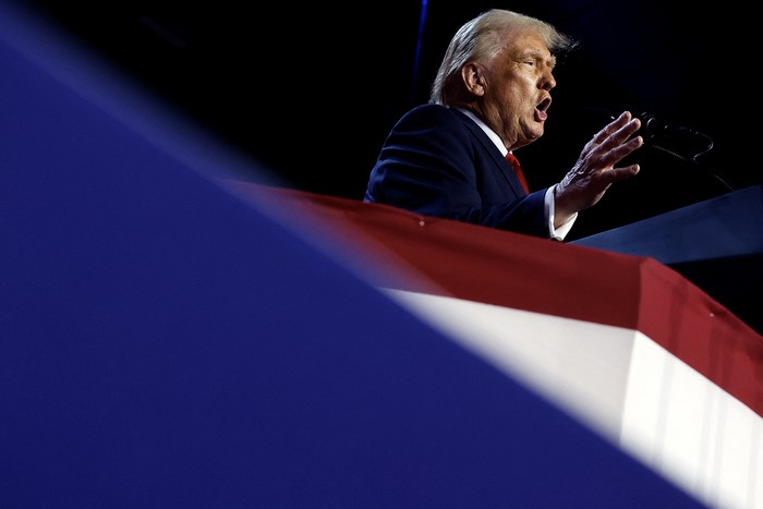 Donald Trump, durante un evento en el Centro de Convenciones de West Palm Beach, el 6 de noviembre, en Florida. Foto: Chip Somodevilla, Getty Images, AFP.