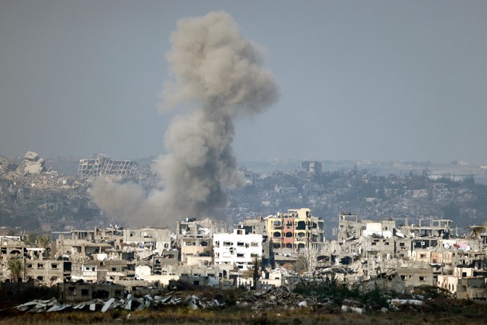 Vista de la Franja de Gaza desde Israel, el 16 de enero.