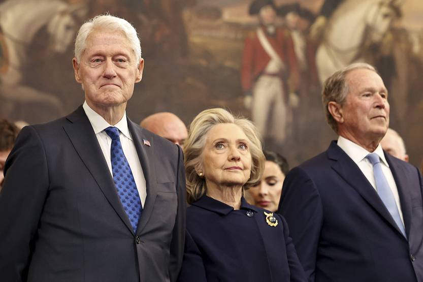 20250120 trump b clinton hillary y George W