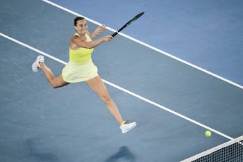 Aryna Sabalenka, el 23 de enero, durante el partido ante Paula Bados, por las semifinales del Abierto de Australia, en Melbourne. Foto: Yuichi Yamazaki, AFP.