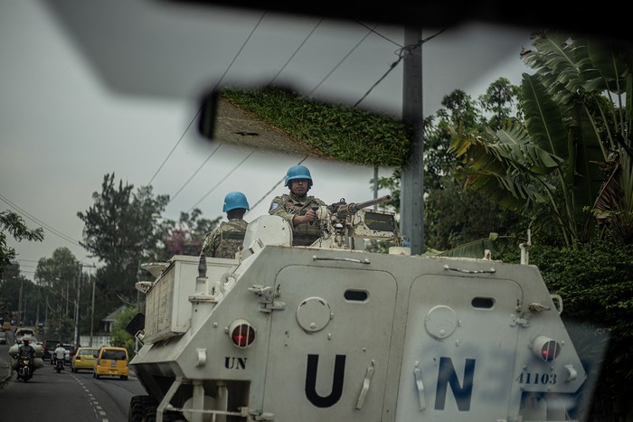 Soldados uruguayos de la Monusco, el 25 de enero, en Nzulo, República Democrática del Congo. Foto: Jospin Mwisha, AFP.