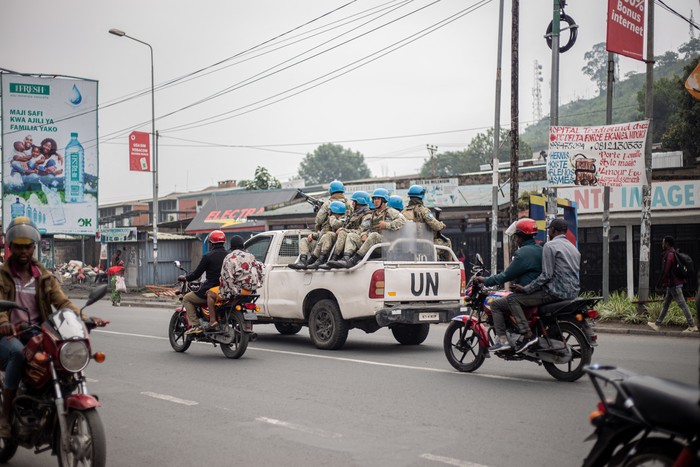 Soldados uruguayos de la Monusco, el 25 de enero, en Nzulo, República Democrática del Congo. · Foto: Jospin Mwisha, AFP