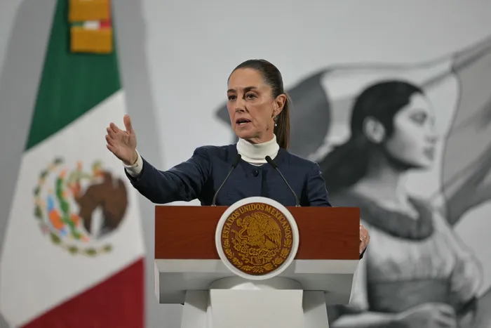 Claudia Sheinbaum, el 3 de febrero de 2025, en Ciudad de Mexico. · Foto: Yuri Cortez, AFP
