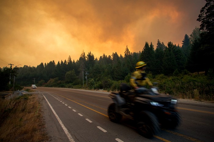 Incendios en Río Negro, Argentina, el 10 de febrero de 2025. Foto: Martín Levicoy, AFP