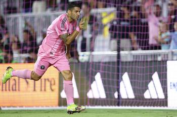 Luis Suárez, de Inter Miami, celebra el tercer gol de su equipo ante Montreal, el 28 de mayo, en el Chase Stadium, en Fort Lauderdale, Florida. · Foto: Megan Briggs, Getty Images, AFP