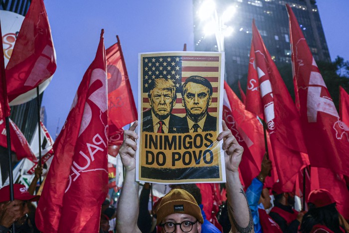 Manifestación en la Avenida Paulista de San Pablo, el 10 de julio. · Foto: AFP Manifestación en la Avenida Paulista de San Pablo, el 10 de julio. · Foto: AFP
