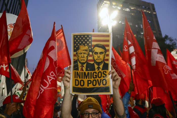 Movilización, el 10 de julio, en San Pablo. · Foto: Miguel Schincariol / AFP