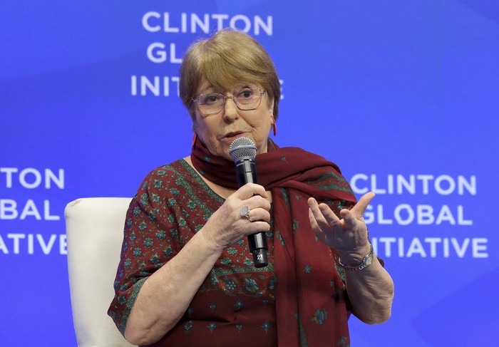 La ex presidenta de Chile Michele Bachelet durante durante el encuentro 2025 de la Iniciativa Global Clinton, el 25 de setiembre en Nueva York. · Foto: JP Yim, Getty Images, AFP