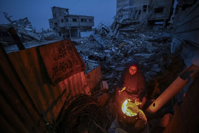 Campo de refugiados de Bureij, en el centro de la Franja de Gaza, el 29 de noviembre. · Foto: Eyad Baba, AFP