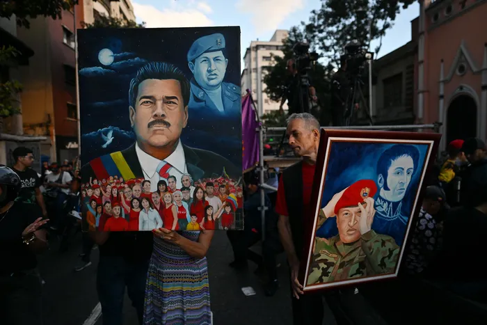 Movilizaciones luego del secuestro estadounidense de Nicolás Maduro, el 4 de enero, en Caracas. · Foto: Juan Barreto, AFP