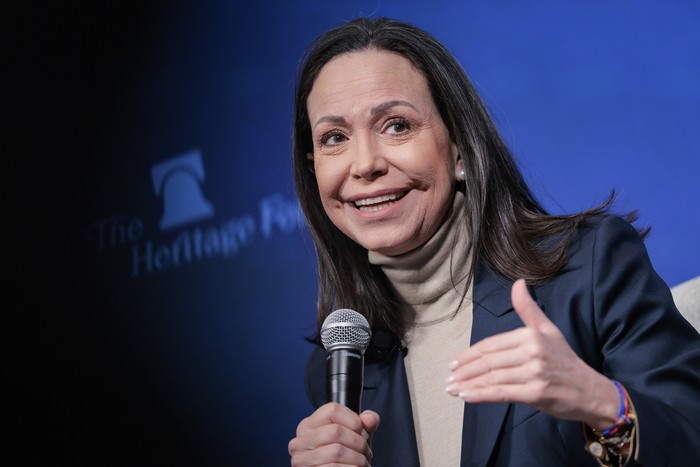 María Corina Machado, 16 de enero de 2026 en Washington, D.C. 
Foto: Heather Diehl / GETTY IMAGES NORTH AMERICA / Getty Images vía AFP