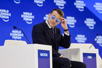 El presidente de Francia, Emmanuel Macron, en Davos, el 20 de enero. · Foto: Ludovic Marin, AFP