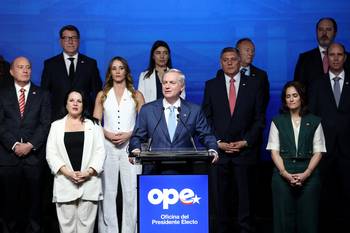 El presidente electo de Chile, José Antonio Kast, en la asunción de ministros en Las Condes, Santiago, el 20 de enero. · Foto: Álvaro Naranjo / AFP