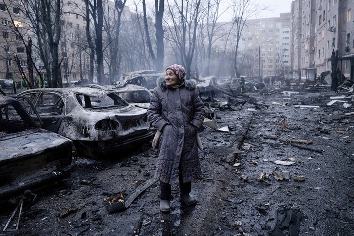 Luego de un ataque aéreo en Kramatorsk, región de Donetsk, el 8 de febrero, Ucrania. · Foto: Iryna Rybakova, AFP
