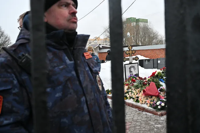 Cementerio de Borísovo, el 16 de febrero de 2026, en Moscú. Foto: Hector Retamal / AFP
