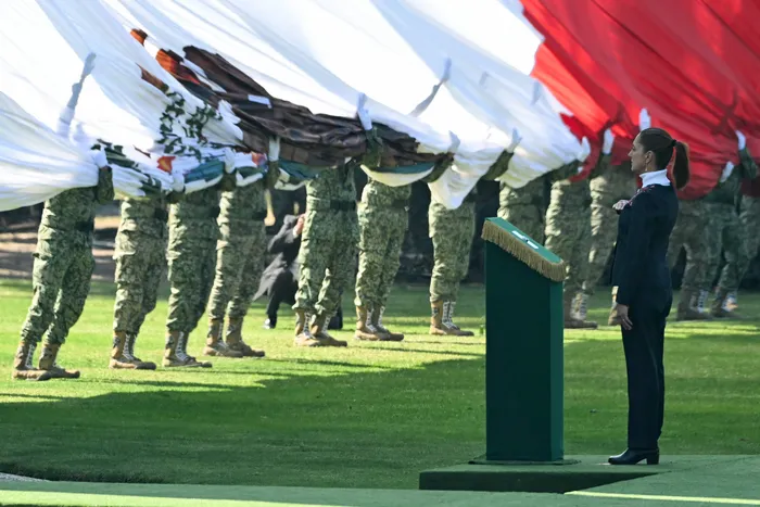 Claudia Sheinbaum, el 24 de febrero, en Ciudad de México. · Foto: Yuri Cortez / AFP