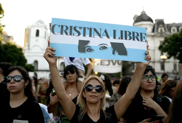Durante una marcha por el Día Internacional de la Mujer, el 9 de marzo, en Buenos Aires. · Foto: Luis Robayo, AFP