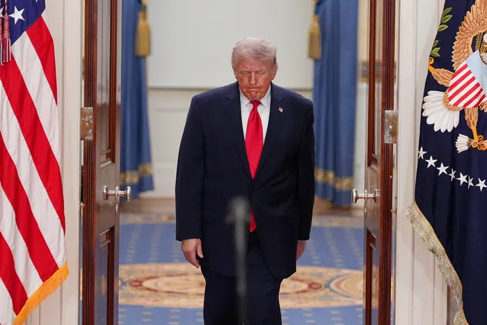 Donald Trump, el 1º de abril, en la Casa Blanca. · Foto: Alex Brandon, pool / Getty Images / AFP