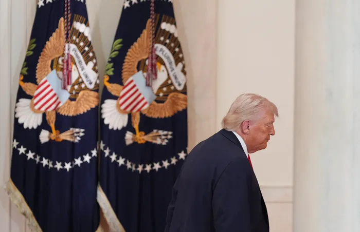 Donal Trump, el 1 de abril ,en La Casa Blanca. · Foto: Alex Brandon, pool / Getty Images / AFP