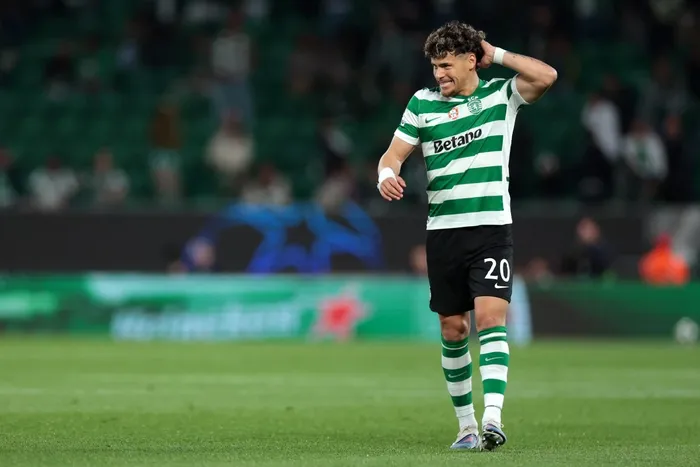 Maximiliano Araújo del Sporting (archivo, abril de 2026). · Foto: Patricia de Melo Moreira, AFP