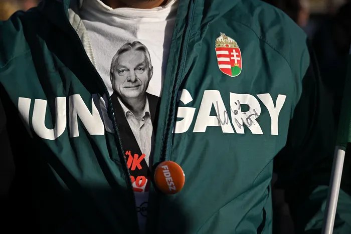 Durante la víspera de las elecciones, el 11 de abril, en Budapest. · Foto: AFP