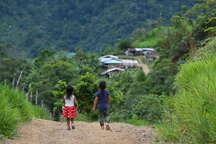 Territorio ancestral de los pueblos Embera Chami y Katio, en Risaralda, Colombia, donde se practica la mutilación genital femenina , el 9 de abril de 2026. · Foto: Diana Sánchez, AFP