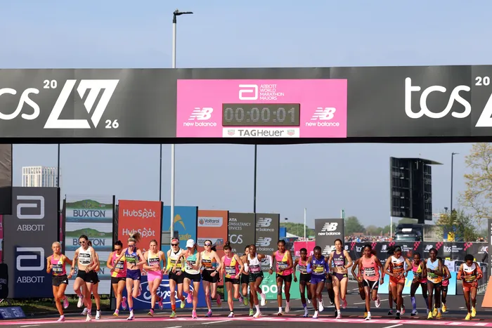 Largada de la maratón de Londres Femenina, el 26 de abril, en Reino Unido. Foto: Toby Shepheard / AFP